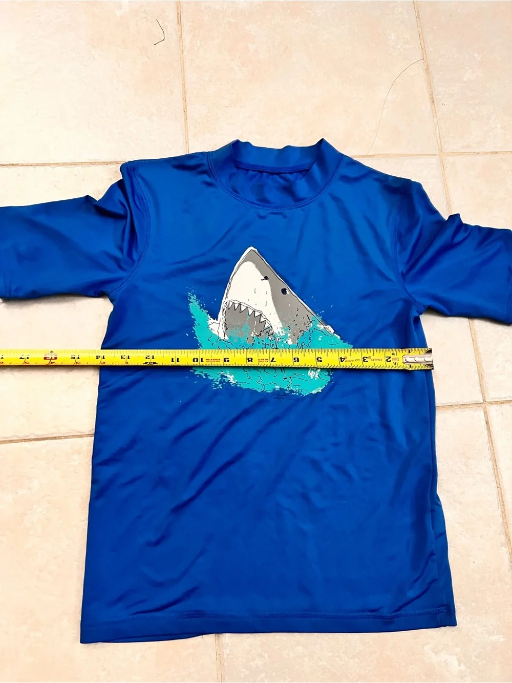 Cat & Jack Navy Blue Shark Swim Rash Guard
